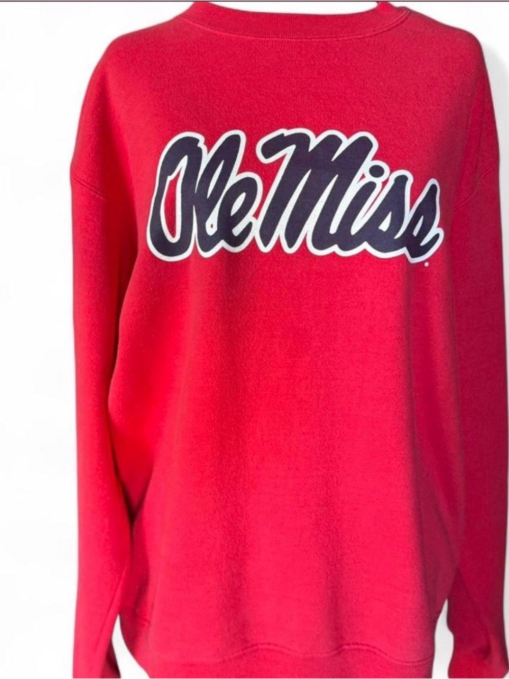 Champion Ole Miss Red Crewneck Sweatshirt - Large - Collegiate/Gameday